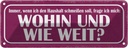 Blechschild 10x27 cm Haushalt schmeißen wohin weit Dekoration Spruch Zitat