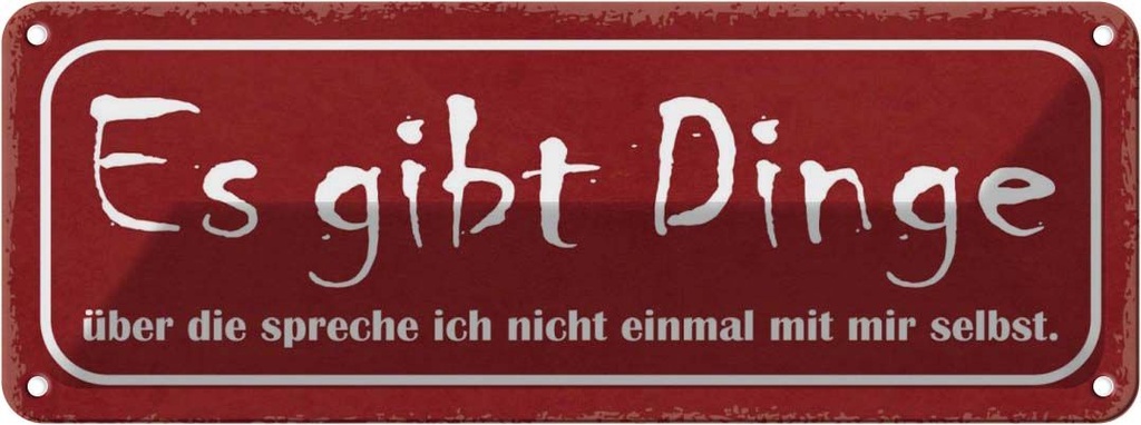 Blechschild 10x27 cm es gibt Dinge über die spreche Dekoration Spruch Zitat
