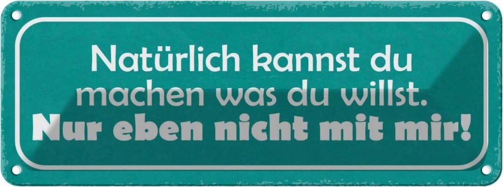 Blechschild 10x27 cm machen was willst nicht mit mir Spruch Zitat