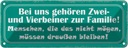 Blechschild 10x27 cm Zwei und Vierbeiner zur Familie Spruch Zitat