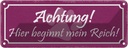 Blechschild 10x27 cm Hund hier beginnt mein Reich Tier Haustier