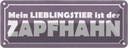 Blechschild 10x27 cm Lieblingstier Zapfhahn Alkohol Dekoration Spruch Zitat