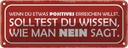 Blechschild 10x27 cm sollst wissen wie man NEIN sagt Spruch Zitat