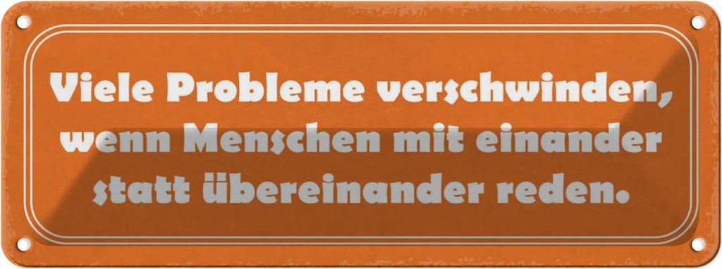 Blechschild 10x27 cm viele Probleme verschwinden wenn Spruch Zitat