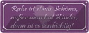 Blechschild 10x27 cm Ruhe ist schön außer man Kinder Spruch Zitat