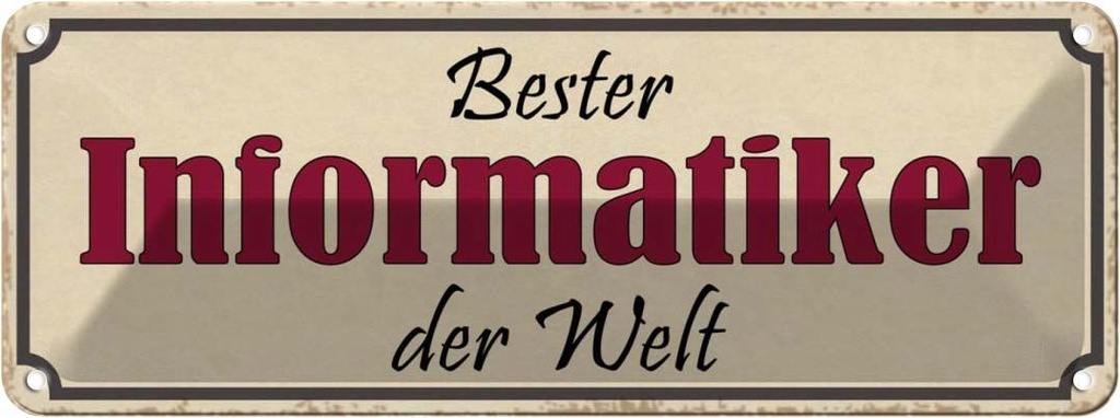 Blechschild 10x27 cm bester Informatiker der Welt Beruf Arbeit