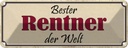 Blechschild 10x27 cm bester Rentner der Welt Dekoration Spruch Zitat