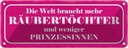 Blechschild 10x27 cm Räubertöchter statt Prinzessin Dekoration Spruch Zitat