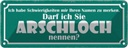 Blechschild 10x27 cm darf ich Sie Arschloch nennen Dekoration Spruch Zitat