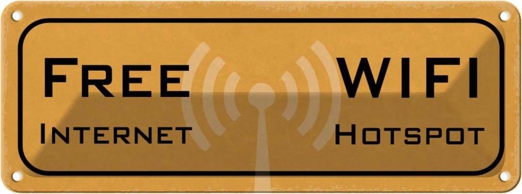 Blechschild 10x27 cm free Internet WIFI Hotspot Warnschild Hinweisschild Sicherheit Vorsicht