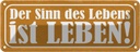 Blechschild 10x27 cm der Sinn des Lebens ist Leben Dekoration Spruch Zitat