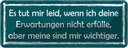 Blechschild 10x27 cm deine Erwartungen nicht erfülle Spruch Zitat