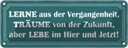 Blechschild 10x27 cm lerne träume lebe hier und jetzt Spruch Zitat