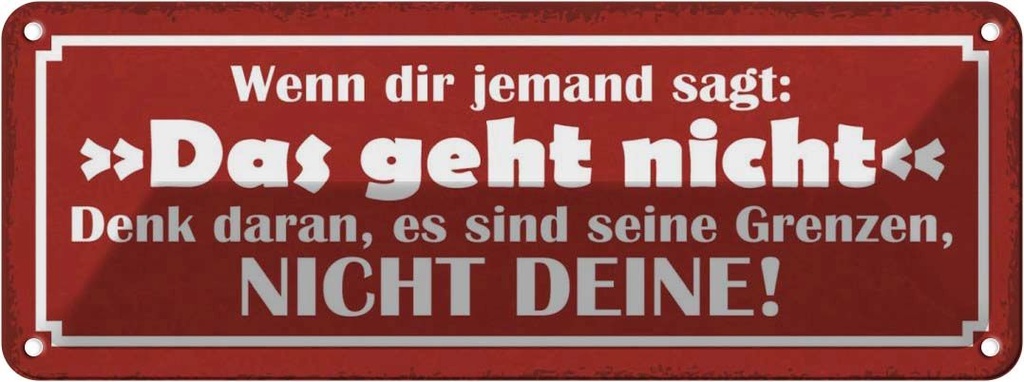 Blechschild 10x27 cm wenn jemand sagt das geht nicht Spruch Zitat
