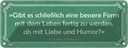 Blechschild 10x27 cm Leben mit Liebe und Humor Spruch Zitat