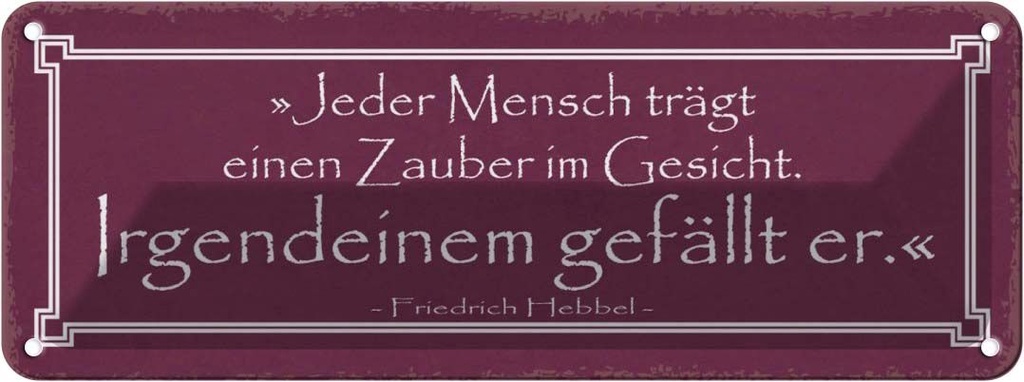 Blechschild 10x27 cm jeder trägt Zauber im Gesicht Dekoration Spruch Zitat