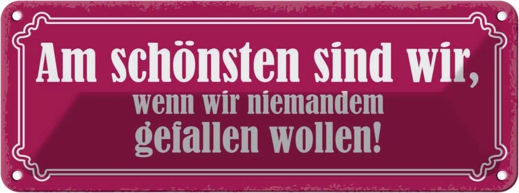 Blechschild 10x27 cm am schönsten sind wir wenn Spruch Zitat
