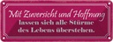 Blechschild 10x27 cm Hoffnung alle Stürme übersehen Dekoration Spruch Zitat