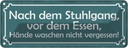 Blechschild 10x27 cm Hände waschen nicht vergessen Warnschild Hinweisschild Sicherheit Vorsicht