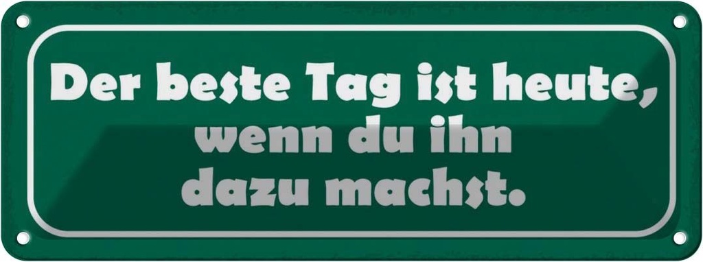Blechschild 10x27 cm beste Tag wenn ihn dazu machst Spruch Zitat