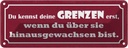 Blechschild 10x27 cm kennst deine Grenzen erst wenn Dekoration Spruch Zitat