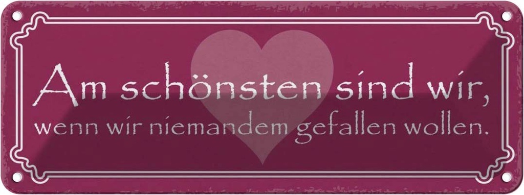 Blechschild 10x27 cm wir am schönsten sind wenn Dekoration