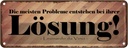 Blechschild 10x27 cm Probleme entstehen bei Lösung Dekoration Spruch Zitat