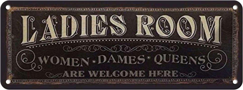 Blechschild 10x27 cm Ladies room women Dames Queens Männer Frauen Spruch Zitat