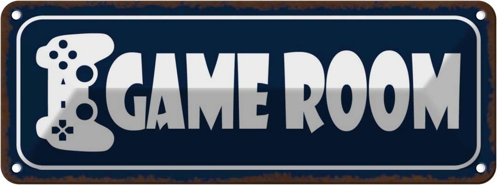 Blechschild 10x27 cm Game Room Geschenk
