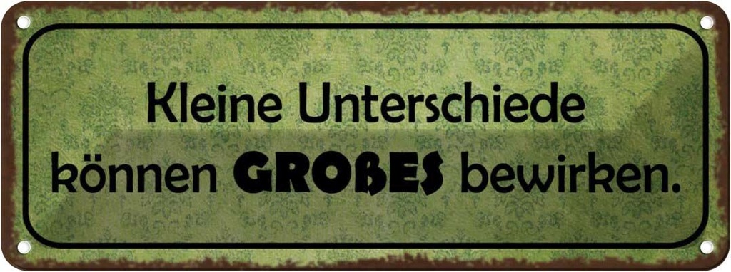 Blechschild 10x27 cm Keine Unterschiede Großes Dekoration Spruch Zitat