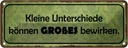 Blechschild 10x27 cm Keine Unterschiede Großes Dekoration Spruch Zitat