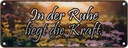 Blechschild 10x27 cm In der Ruhe liegt die Kraft Dekoration Spruch Zitat