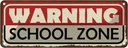 Blechschild 10x27 cm Warning school Zone Schule Warnschild Hinweisschild Sicherheit Vorsicht