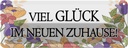 Blechschild 10x27 cm viel Glück im neuen Zuhause Dekoration Spruch Zitat
