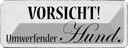 Blechschild 10x27 cm Vorsicht umwerfender Hund Warnschild Hinweisschild Sicherheit