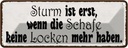 Blechschild 10x27 cm Sturm ist erst wenn die Schafe Dekoration Spruch Zitat