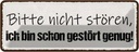 Blechschild 10x27 cm bitte nicht stören bin genug Warnschild Hinweisschild Sicherheit Vorsicht