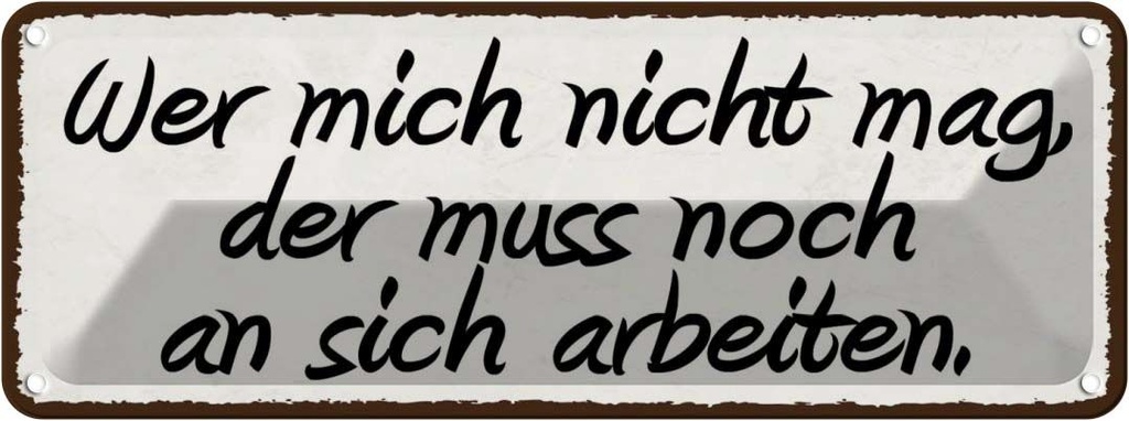 Blechschild 10x27 cm wer mich nicht mag der muss noch Spruch Zitat