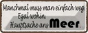 Blechschild 10x27 cm einfach weg Hauptsache ans Meer Spruch Zitat