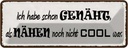Blechschild 10x27 cm habe genäht als Nähen uncool war Spruch Zitat
