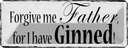 Blechschild 10x27 cm forgive me Father i have Ginned Spruch Zitat