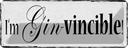 Blechschild 10x27 cm i`m Gin-vincible Witz Humor Lustig Spaß