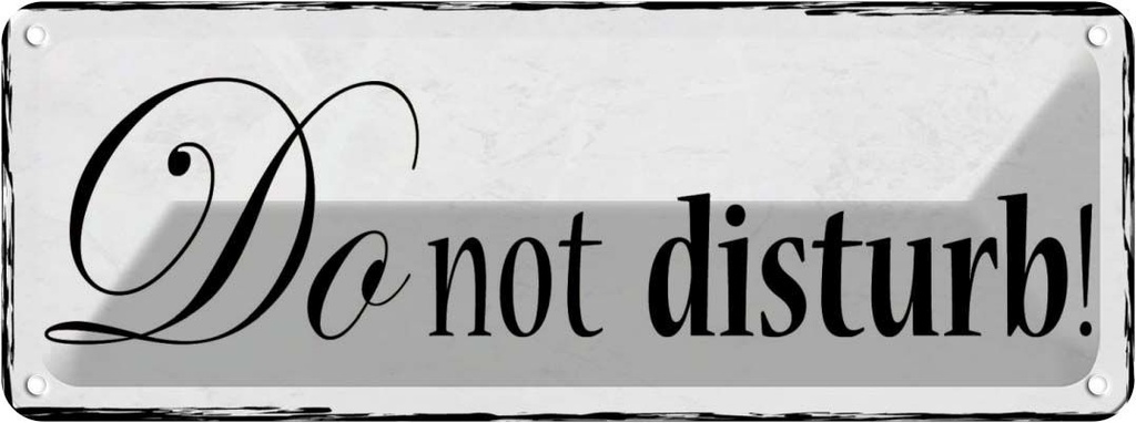 Blechschild 10x27 cm do not disturb Geschenk
