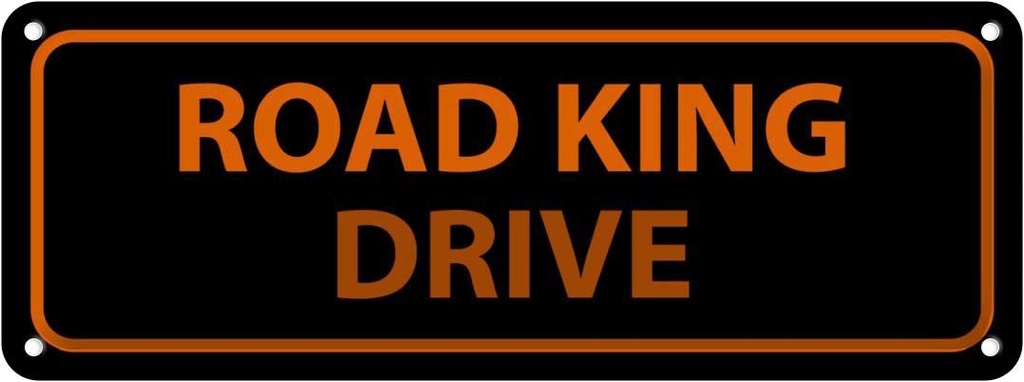 Blechschild 10x27 cm road king drive Dekoration
