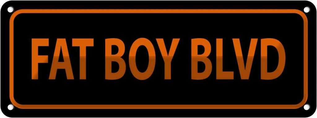 Blechschild 10x27 cm fat boy blvd Dekoration