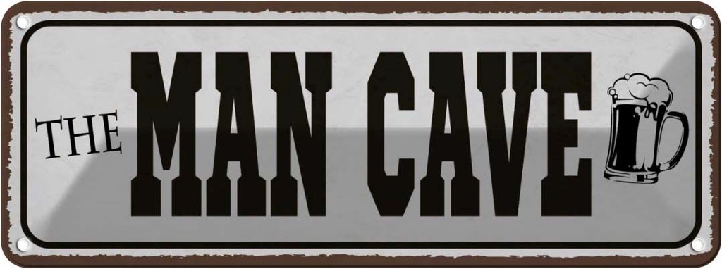 Blechschild 10x27 cm the Man Cave Bier Essen Trinken
