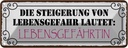 Blechschild 10x27 cm Lebensgefahr Lebensgefährtin Spruch Zitat