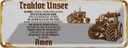 Blechschild 10x27 cm Traktor unser Amen Spruch Zitat