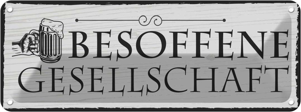 Blechschild 10x27 cm Stammtisch hier sitzen nur die Spruch Zitat
