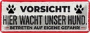 Blechschild 10x27 cm Vorsicht! Hier wacht uner Hund! Hund